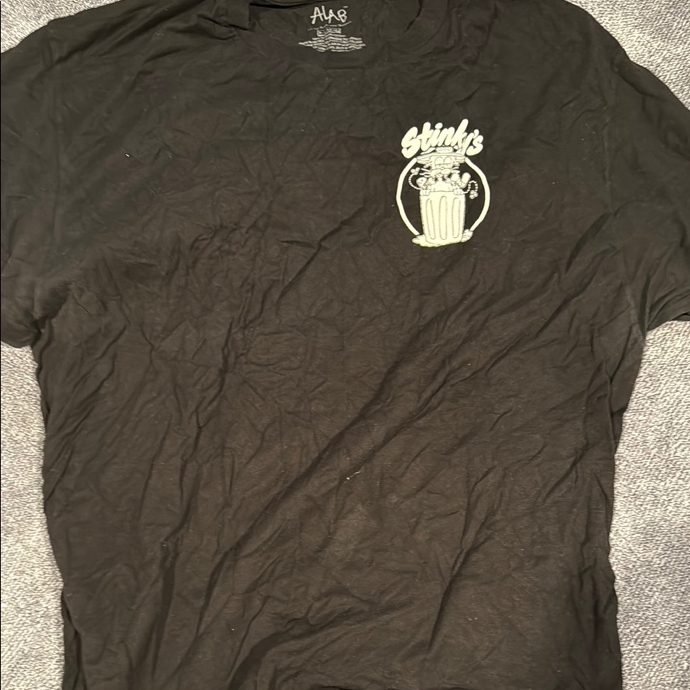 Black Short Sleeve Tee with Graphic Design